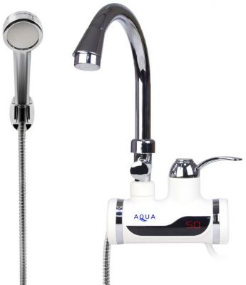 Кран водонагреватель проточной воды с душем AQUA WH102W (WH102W) Изображение №1